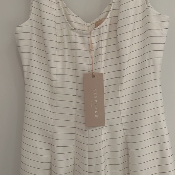 Keepsake the Label Fever Striped Wide Leg Ivory Jumpsuit, NWT Size 4 - Picture 8 of 15